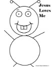 Jesus Loves Me Coloring Page- Bug Coloring Pages